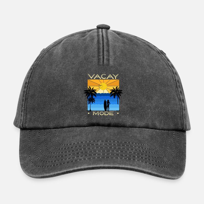 Lustiges Urlaubs & Surfer Design - Relaxed Vintage Cap - Vintage Schwarz