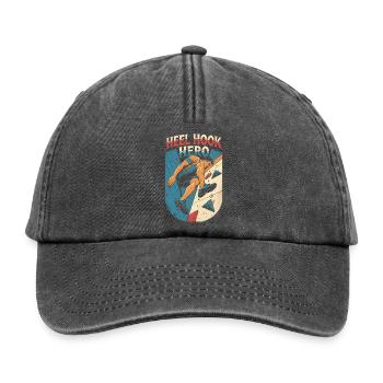 Escalade en salle, escalade en salle, Heel Hook Hero - Casquette vintage décontractée - noir vintage - Devant