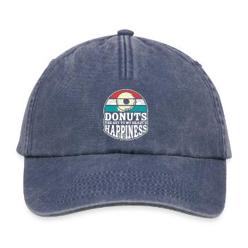 Donut fast food - Relaxed Vintage Cap - vintage denim - Front