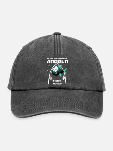 Lustiger Angler Spruch - Relaxed Vintage Cap - Vintage Schwarz