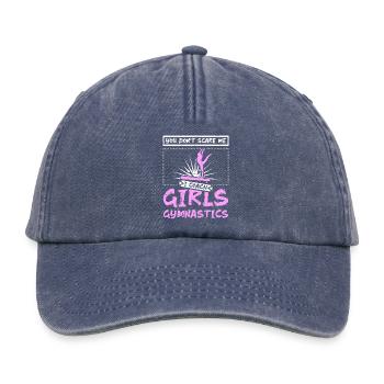 You don't scare me I coach girls gymnastics - Relaxed Vintage Cap - vintage denim - Front