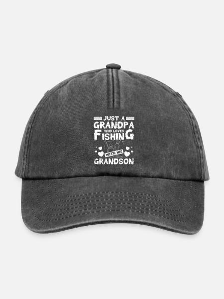 Grand-père aime pêcher avec son petit-fils - Casquette vintage décontractée - noir vintage
