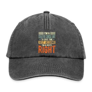 Creative Consultant - Relaxed Vintage Cap - vintage black - Front