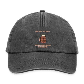 Craftbier Stilvolles Design für Bierliebhaber - Relaxed Vintage Cap - Vintage Schwarz - Vorne