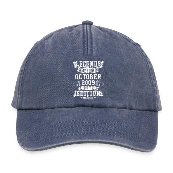 Geburtstag Oktober 2009 Jahr Limited Edition - Relaxed Vintage Cap - Vintage Denim - Vorne