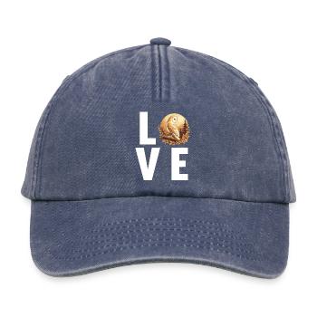 Barn Owl Schleiereulen Schleiereule - Relaxed Vintage Cap - vintage denim - Front