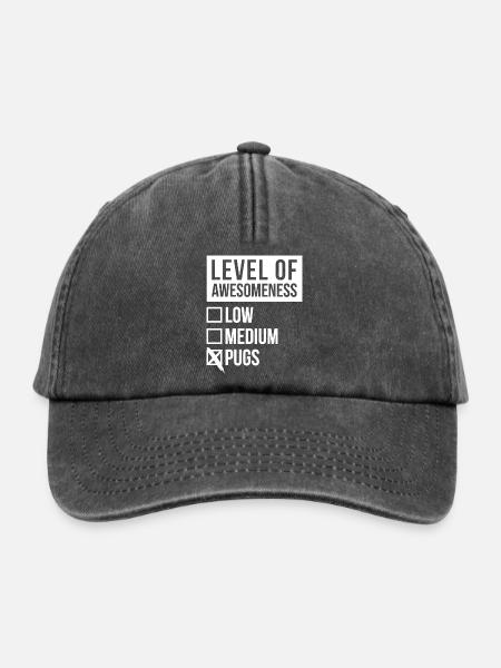 Mops Mops Mops - Relaxed Vintage Cap - Vintage Schwarz