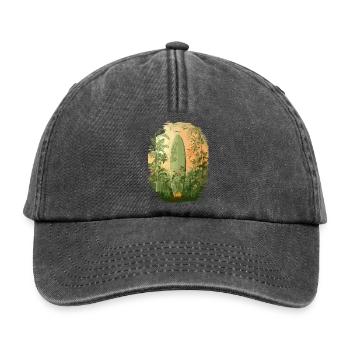 Planche de surf dans la jungle – Nature & Adventure Design - Casquette vintage décontractée - noir vintage - Devant