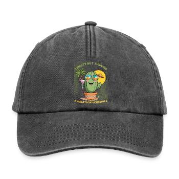 Sommerkaktus – Durstig, aber voller Leben - Relaxed Vintage Cap - Vintage Schwarz - Vorne