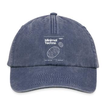 Minimal-Techno-Musik-Sphären-Design - Relaxed Vintage Cap - Vintage Denim - Vorne