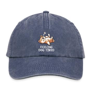 Feeling Dog Tired Akita AkitaOwner Akitas - Relaxed Vintage Cap - vintage denim - Front