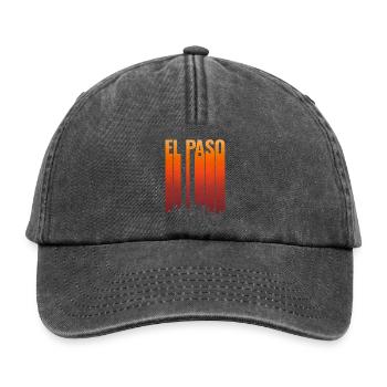 El Paso Skyline Sonnenuntergang - Relaxed Vintage Cap - Vintage Schwarz - Vorne