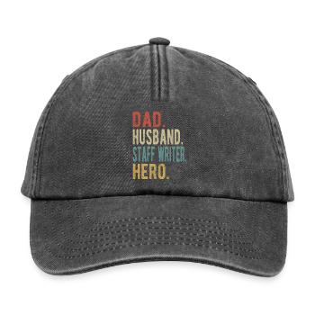 Employed Author Papa Husband Hero - Relaxed Vintage Cap - vintage black - Front