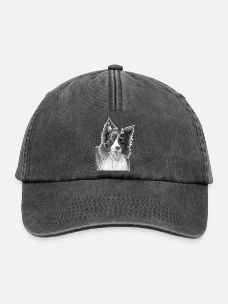 Border Collie Nr. 3 - Relaxed Vintage Cap - Vintage Schwarz