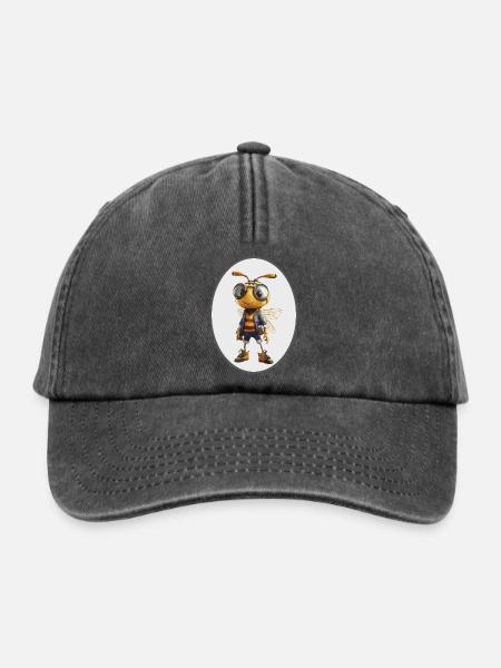 Biene - Relaxed Vintage Cap - Vintage Schwarz