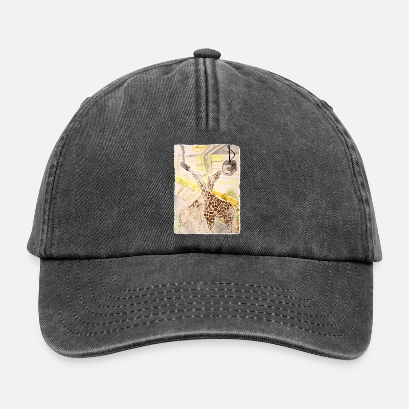 Giraffe Amid Neon Transit - Relaxed Vintage Cap - vintage black