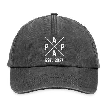 Papa Est. 2027 - Relaxed Vintage Cap - Vintage Schwarz - Vorne