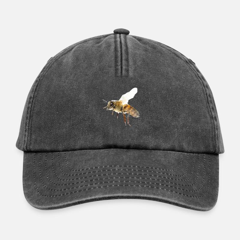 Biene - Relaxed Vintage Cap - Vintage Schwarz