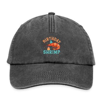 Birthday Shrimp Shrimp Lover Seafood - Relaxed Vintage Cap - Vintage Schwarz - Vorne