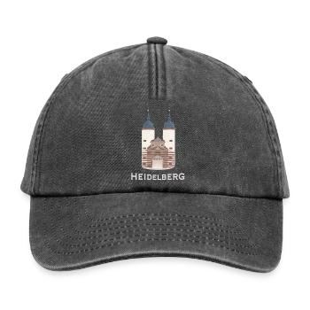 Heidelberg Brückentor,, Wahrzeichen Alte Brücke - Relaxed Vintage Cap - Vintage Schwarz - Vorne