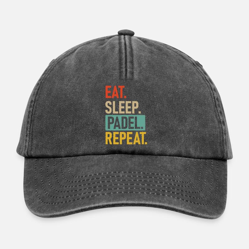 Padel | Eat.Sleep.Padel.Repeat. - Relaxed Vintage Cap - vintage black