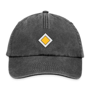 Vorfahrtsschild - Relaxed Vintage Cap - Vintage Schwarz - Vorne