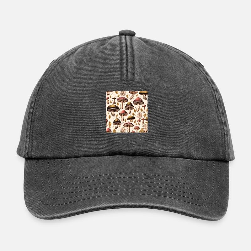 Pilze - Relaxed Vintage Cap - Vintage Schwarz