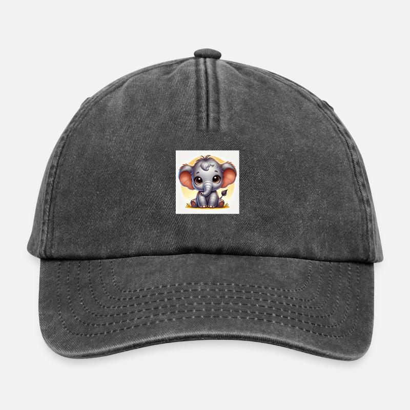 Elefant Baby - Relaxed Vintage Cap - Vintage Schwarz