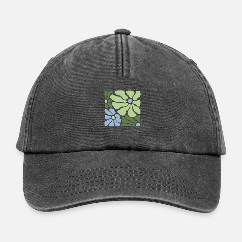 Fleur rétro - Casquette vintage décontractée - noir vintage