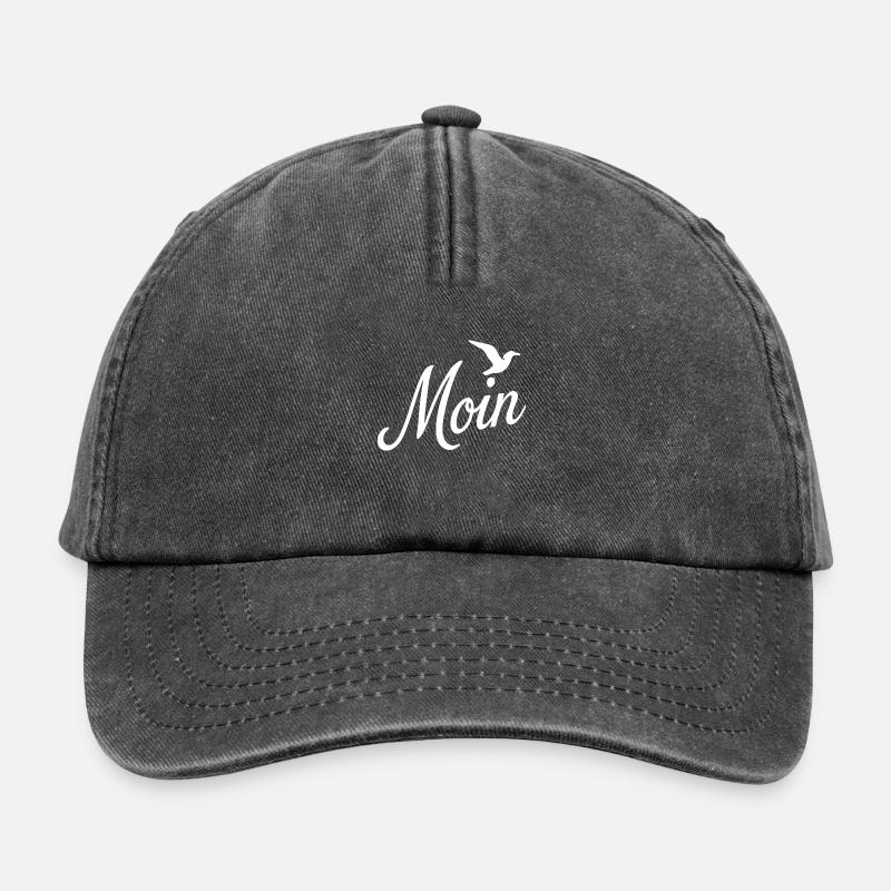 Moin Möwe - Relaxed Vintage Cap - Vintage Schwarz