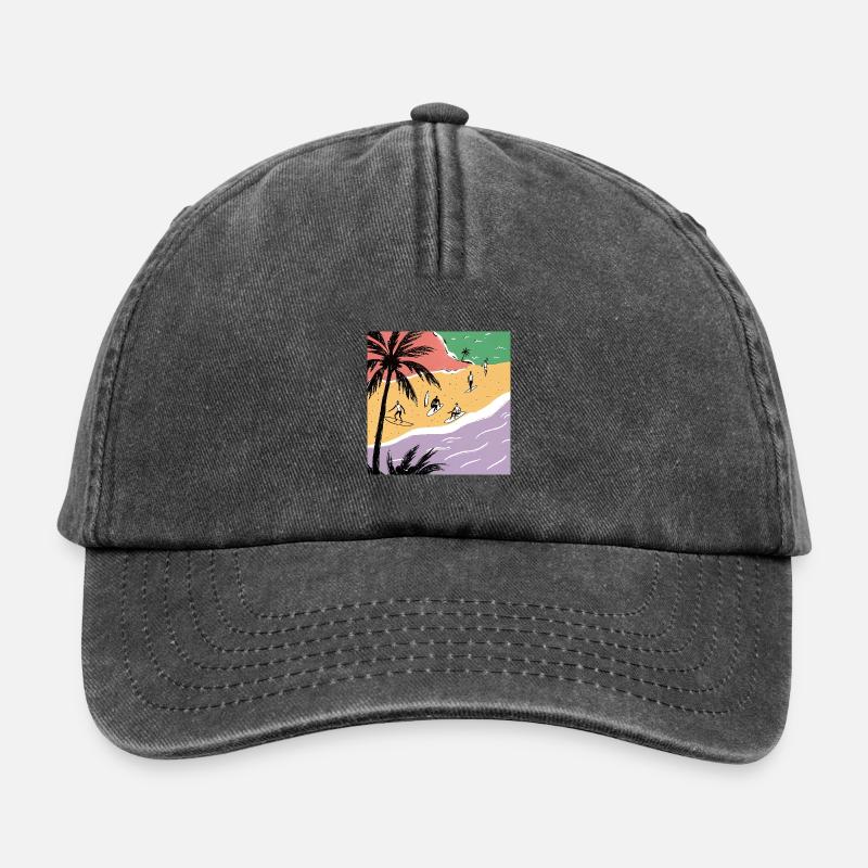 beach life - Relaxed Vintage Cap - Vintage Schwarz