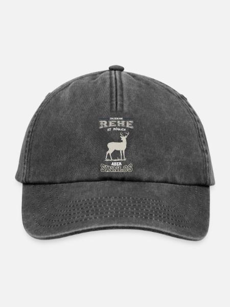 Rehe Leben sinnlos - Geschenk - Relaxed Vintage Cap - Vintage Schwarz