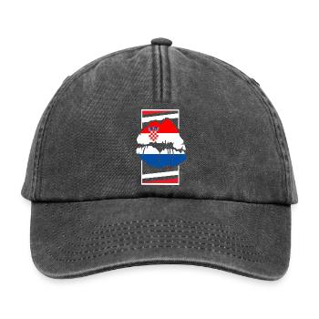 Kroatien - Relaxed Vintage Cap - Vintage Schwarz - Vorne