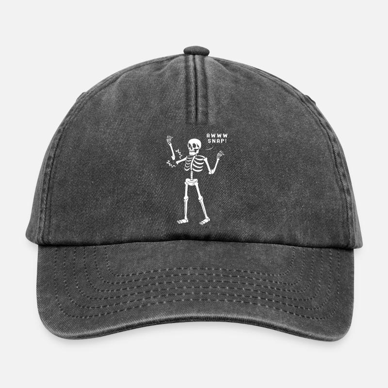 Knochenbruch Halloween Skelett Knochen Armbruch - Relaxed Vintage Cap - Vintage Schwarz