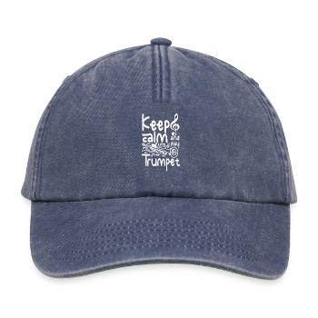 Trumpeters keep calm and play trumpet - Relaxed Vintage Cap - Vintage Denim - Vorne