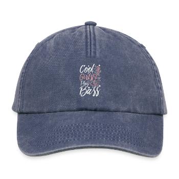 Cool girls play bass - Relaxed Vintage Cap - Vintage Denim - Vorne
