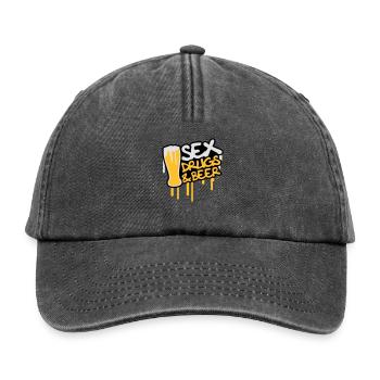 Sex Drugs And Beer - Casquette vintage décontractée - noir vintage - Devant