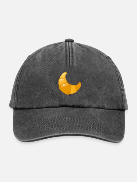 Smiley Croissant - Relaxed Vintage Cap - Vintage Schwarz