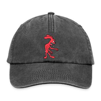 Hase Monster Böse gefräßig Halloween Sabber Spucke - Relaxed Vintage Cap - Vintage Schwarz - Vorne