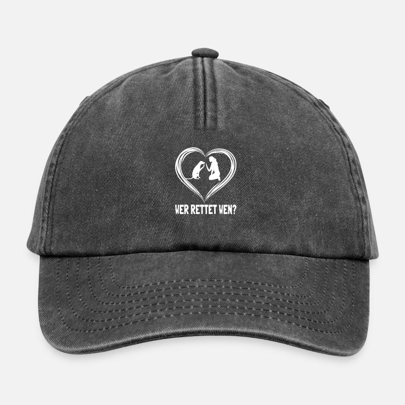 Wer rettet wen? - Relaxed Vintage Cap - Vintage Schwarz