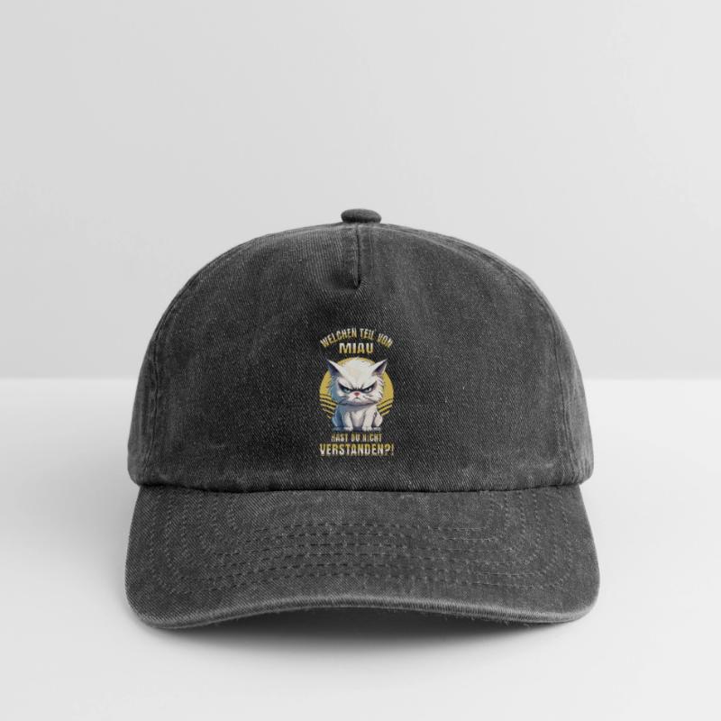 Cat, Grumpy, Grumpy, Grumpy, Meow, Funny Relaxed Vintage Cap