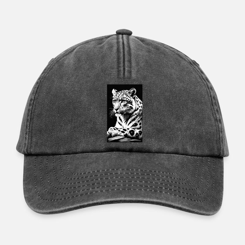 Snow Leopard | Leopard | Predator - Relaxed Vintage Cap - vintage black