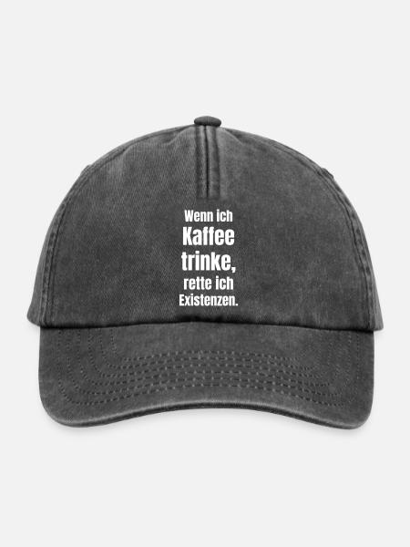 Kaffee rettet Existenz Großschrift - Relaxed Vintage Cap - Vintage Schwarz