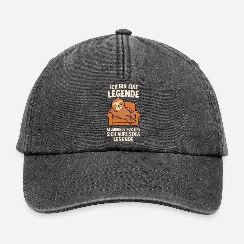 Sloth Sofa Legend Funny Saying - Relaxed Vintage Cap - vintage black