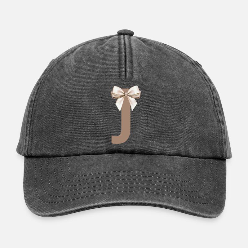 Buchstabe J Knoten - Relaxed Vintage Cap - Vintage Schwarz
