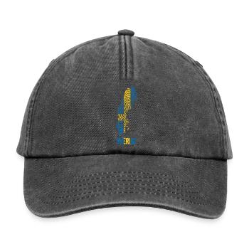 Schweden Landkarte Fingerabdruck Skandinavien S - Relaxed Vintage Cap - Vintage Schwarz - Vorne