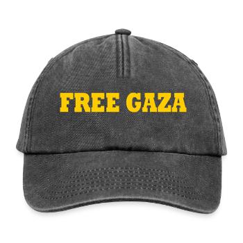 Free palestine - Relaxed Vintage Cap - Vintage Schwarz - Vorne