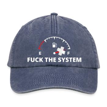 Rebel Gauge Anti-System Print - Relaxed Vintage Cap - vintage denim - Front
