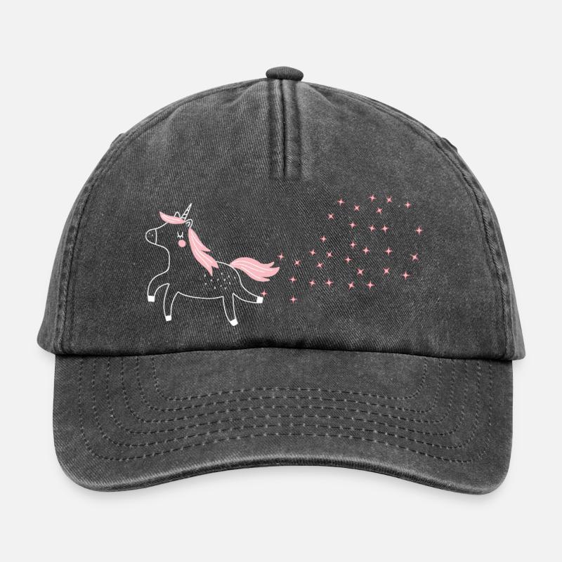 Glitzer Pupsendes Einhorn - Relaxed Vintage Cap - Vintage Schwarz