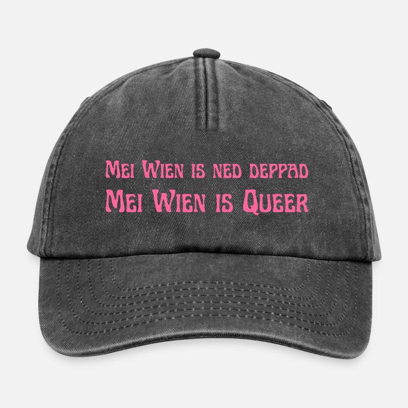Mei Wien - Relaxed Vintage Cap - Vintage Schwarz